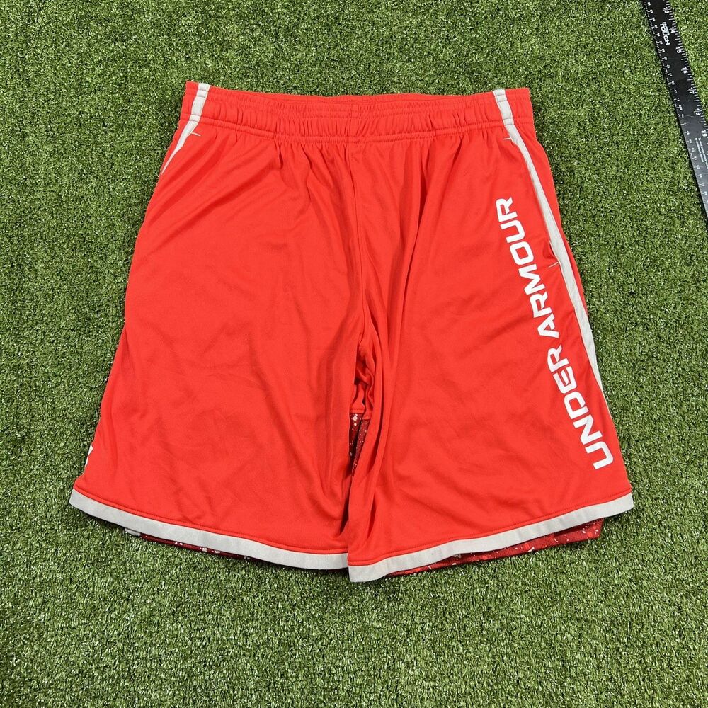 Under Armour Boys Athletic Shorts Youth XL Red Pockets